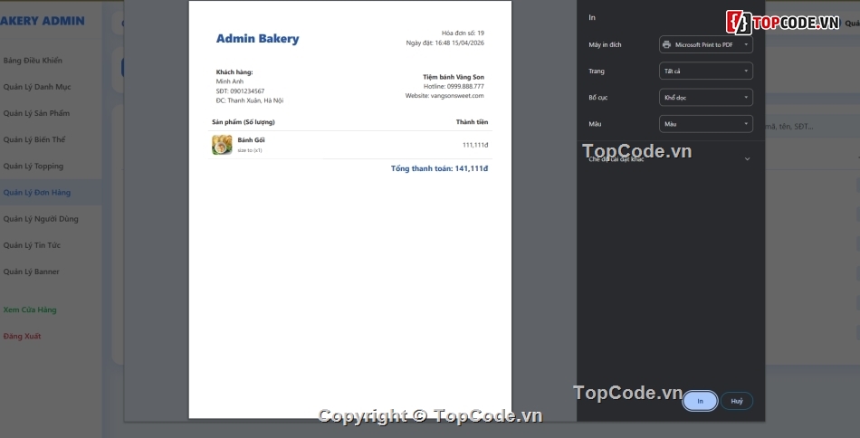 source code,quản lý,sourcecode,bán bánh
